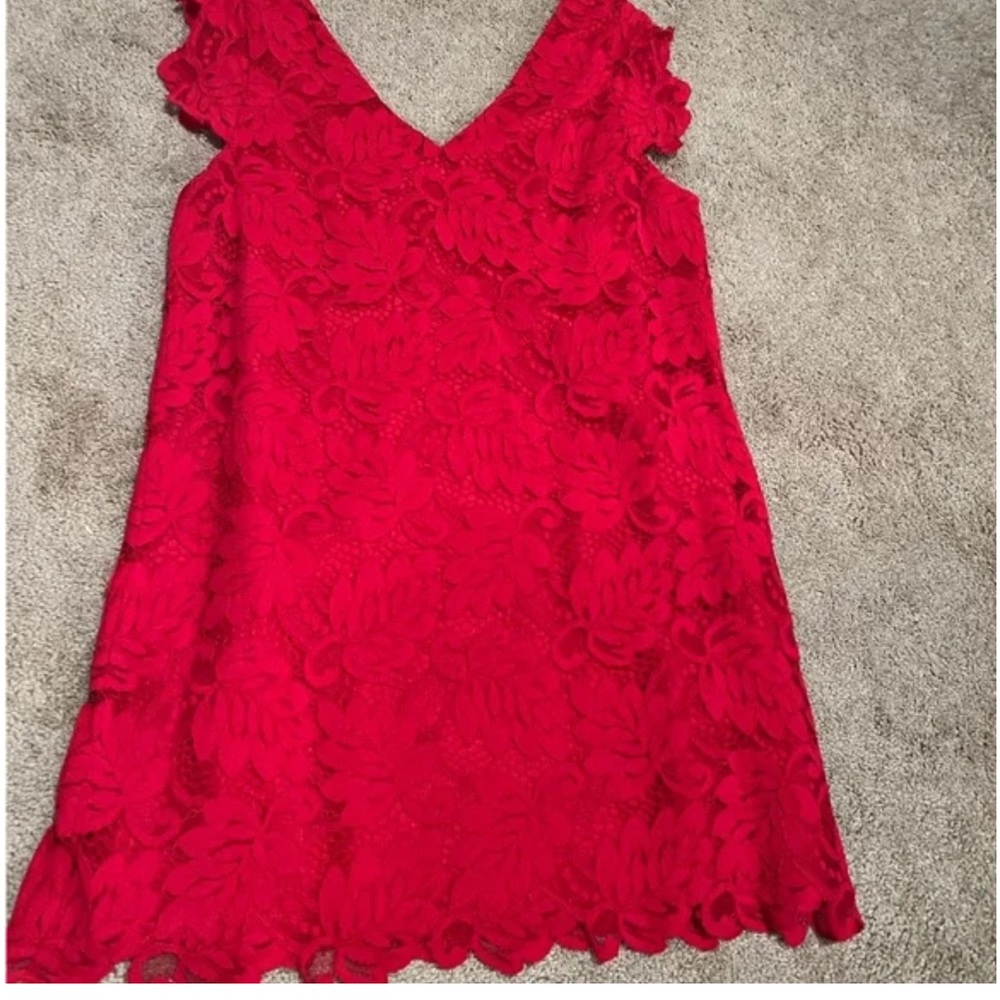 BB Dakota Jacqueline Shift Dress Red Lace - Nordstrom tags on - Picture 3 of 7